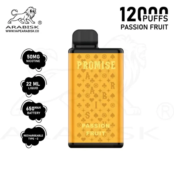 ARABISK PROMISE 12000 PUFFS 50MG RECHARGEABLE - PASSION FRUIT