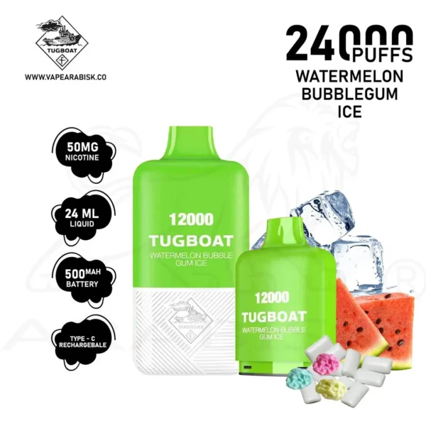 Tugboat Super Kit 24000 Puffs 50mg - Watermelon Bubble Gum Ice